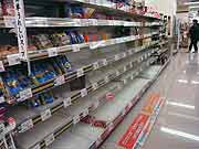 スーパーマーケットでは品不足(埼玉県朝霞市 2011年3月15日)
