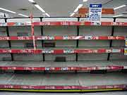 スーパーマーケットでは品不足(埼玉県新座市 2011年3月15日)