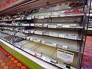 スーパーマーケットでは品不足(埼玉県志木市 2011年3月15日)