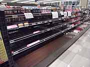 スーパーマーケットでは品不足(埼玉県志木市 2011年3月18日)