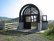 北海道南西沖地震被災地 北海道奥尻町・奥尻島。避難路「防風雪シェルター」2005年8月