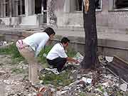被災した門脇小学校 (宮城県石巻市・門脇小学校 2011年7月21日)